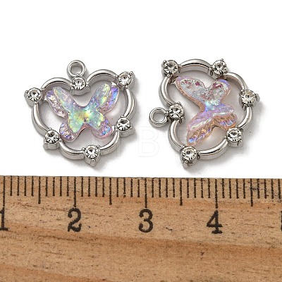 Rack Plating Alloy Rhinestone Pendants PALLOY-F312-07P-1