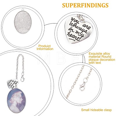 SUPERFINDINGS DIY Oval Photo Pendant Necklace Making Kit DIY-FH0004-62-1