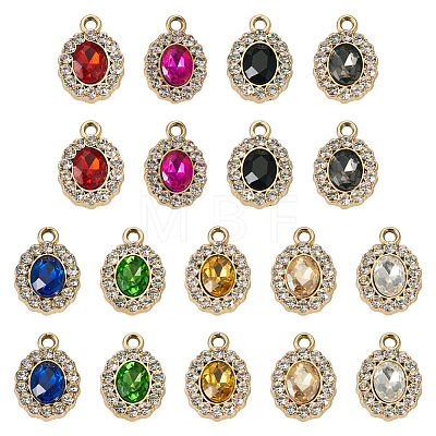  18Pcs 9 Colors UV Plating Alloy Pendants ALRI-TA0001-20-1