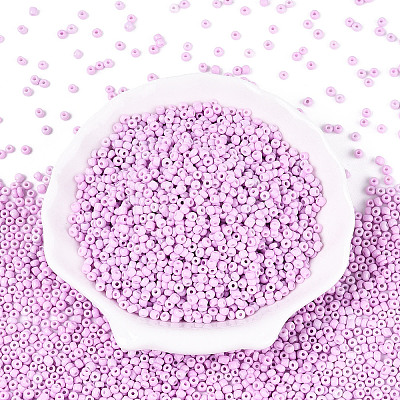 8/0 Baking Paint Glass Round Seed Beads SEED-S036-01B-08-1
