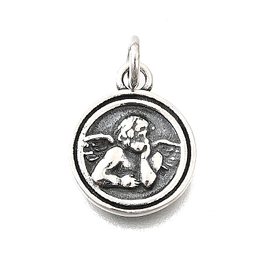 925 Sterling Silver Thinking Angel Charms STER-G046-05AS-1