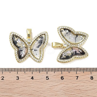 Real 18K Gold Plated Rack Plating Brass Micro Pave Cubic Zirconia Pendants KK-R161-05G-06-1