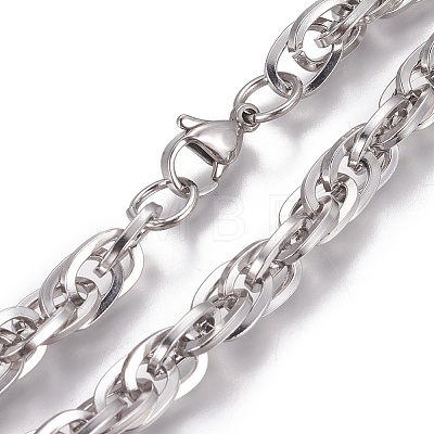 304 Stainless Steel Rope Chain Bracelets BJEW-I274-07S-1