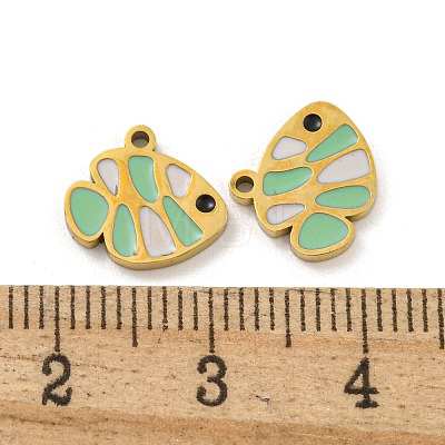 316 Surgical Stainless Steel Enamel Charms STAS-M073-28G-1