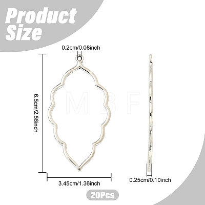 20Pcs Tibetan Style Alloy Open Back Bezel Big Pendants FIND-YW0010-01-1