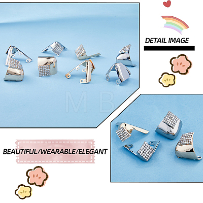 Gorgecraft 8Pcs 4 Styles Iron with Crystal Rhinestone Toe Cap Covers FIND-GF0005-11-1
