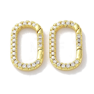 Rack Plated Brass Micro Pave Cubic Zirconia Clasps X-KK-Z039-06B-G-1