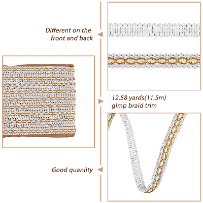 Centipede Braided Polyester Lace Trim OCOR-WH0092-02A-1