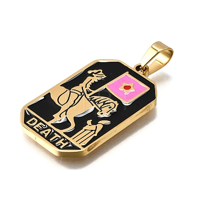 Tarot 304 Stainless Steel Enamel Pendants STAS-M119-09K-G-1