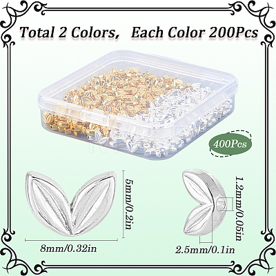 400Pcs 2 Colors Alloy Beads FIND-SP0002-37-1