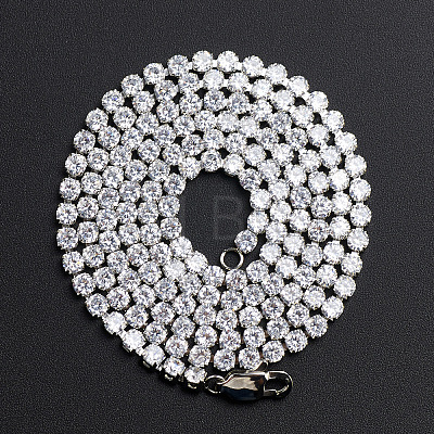 Hip-hop Street Style Titanium Steel Rhinestone Cup Chains Necklace for Men and Women FN4235-2-1