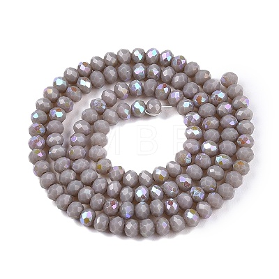 Electroplate Opaque Solid Color Glass Beads Strands EGLA-A044-P3mm-L10-1