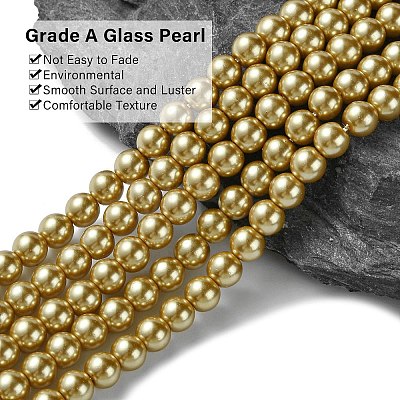 Eco-Friendly Dyed Glass Pearl Beads Strands HY-A008-6mm-RB093-1