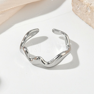 304 Stainless Steel Cuff Open Rings for Women RJEW-L341-07A-P-1