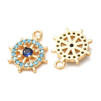 Brass Micro Pave Colorful Cubic Zirconia Pendants CU-K002-14G-1