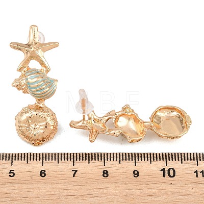 Alloy Enamel Stud Earrings EJEW-Z172-04G-1