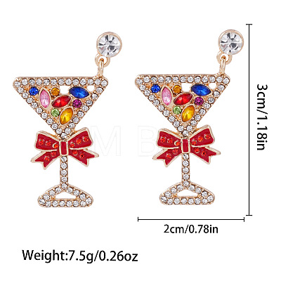 Christmas Alloy Dangle Stud Earrings FS-WG10992-03-1