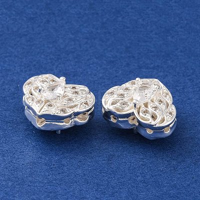 Brass Micro Pave Clear Cubic Zirconia Beads KK-S389-20S-1