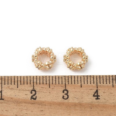 Brass Micro Pave Cubic Zirconia Daisy Spacer Beads KK-U052-37G-NF-1