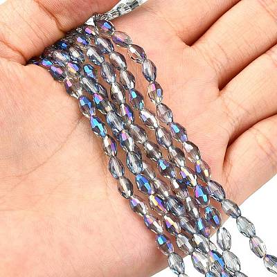 Electroplate Glass Beads Strands EGLA-J013-4x6mm-H03-1