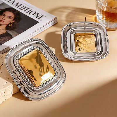 304 Stainless Steel Stud Earrings WG5F66C-01-1