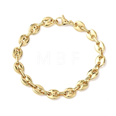 304 Stainless Steel Pig Nose Shape Link Chain Bracelets for Women BJEW-F527-09G-1