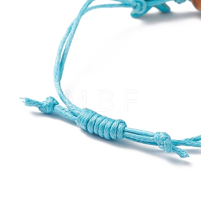Adjustable Waxed Cotton Cord Braided Bracelets BJEW-JB04083-1