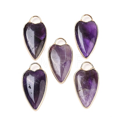 Natural Amethyst Pendants G-G193-02G-04-1