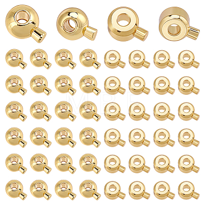 80Pcs 2 Styles Brass Crimp Beads KK-ME0004-70-1