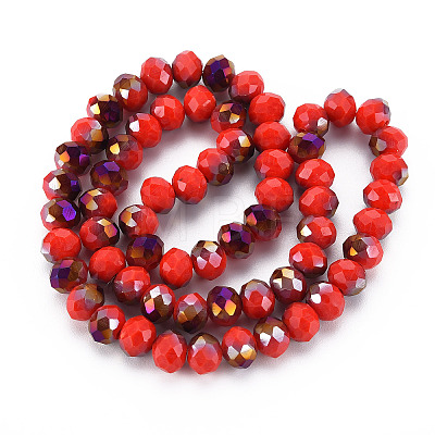 Electroplate Opaque Glass Beads Strands LS-EGLA-A034-P8mm-F20-1