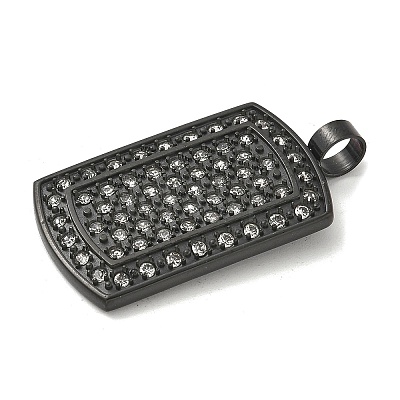 Ion Plating(IP) 304 Stainless Steel Rhinestone Stamping Blank Tag Pendants STAS-G346-21B-1