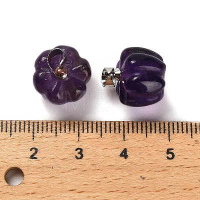 Natural Amethyst Pumpkin Charms G-K338-27P-08-1