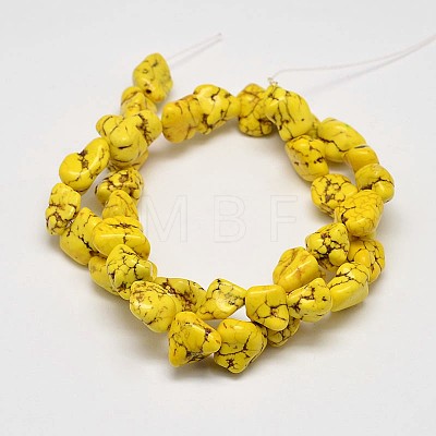 Dyed Nuggets Natural Howlite Beads Strands G-M139-05-A-1