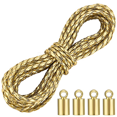 5M Round Braided PU Leather Cords WL-CL0001-33B-1
