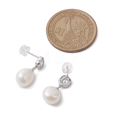 Natural Pearl Ear Studs EJEW-P286-11P-1