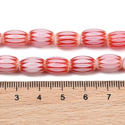 Handmade Millefiori Glass Oval Bead Strands LK-Z001-01B-07-1