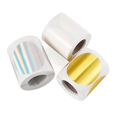 3 Rolls 3 Styles Vinyl Plastic Printable Holographic Stickers OFST-TA0001-10C-1