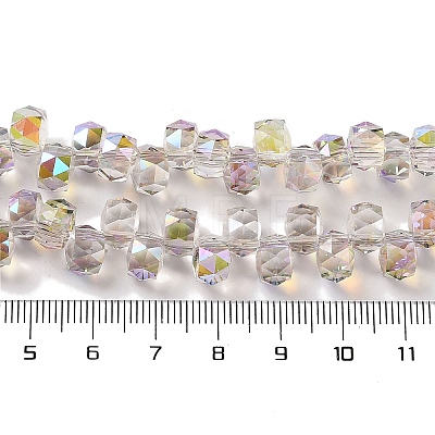 Half Rainbow Plated Electroplate Beads Strands EGLA-H104-09A-HR03-1