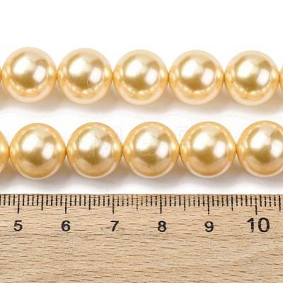 Electroplated Shell Pearl Beads Strands BSHE-G041-12mm-01-1