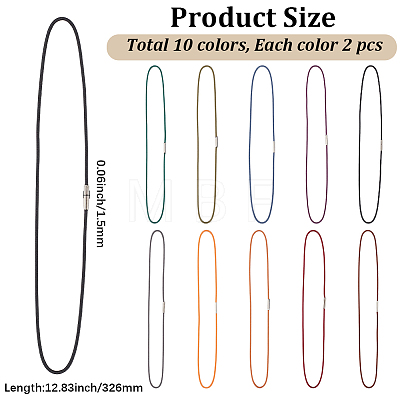 20Pcs 10 Colors Round Nylon Notebook Elastic Bands OCOR-GF0006-52-1