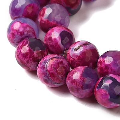 Dyed & Heated Natural Fire Crackle Agate Beads Strands G-P539-C01-04-1