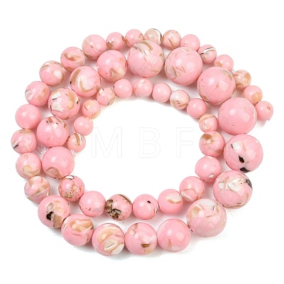 Synthetic Turquoise and Sea Shell Assembled Graduated Beads Strands GG-CBA2AE1-A07-B-1