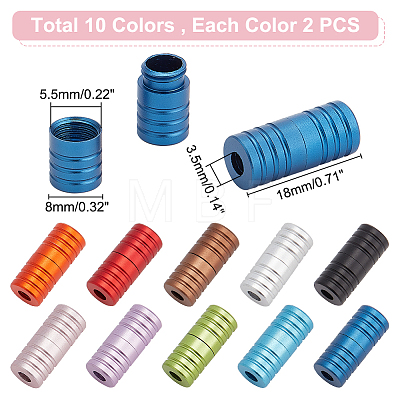   20Pcs 10 Colors Aluminum Tieless Shoelace Buckles FIND-PH0017-66-1