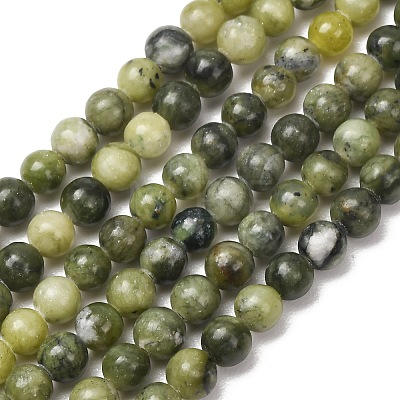 Natural Chinese Jade Beads Strands G-F363-6mm-1