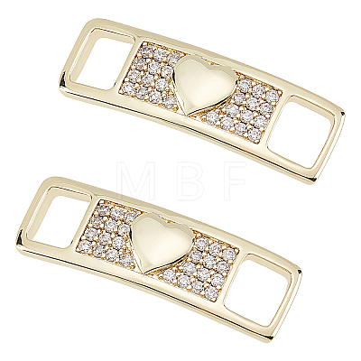1Pair Brass Cubic Zirconia Shoes Buckles FIND-CA0004-48-1