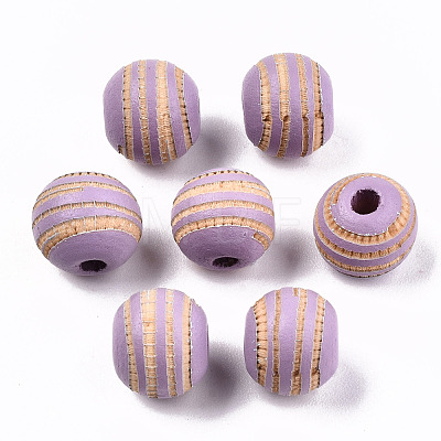 Painted Natural Wood Beads X-WOOD-T021-54A-07-1