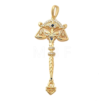 Brass Micro Pave Cubic Zirconia Big Pendants KK-B147-04G-12-1