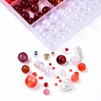 DIY 28 Style Resin & Acrylic & ABS Beads Jewelry Making Finding Kit DIY-NB0012-03E-1