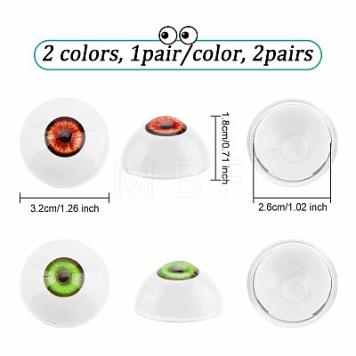   2Pairs 2 Colors Plastic Craft Eyes DIY-PH0010-17B-1