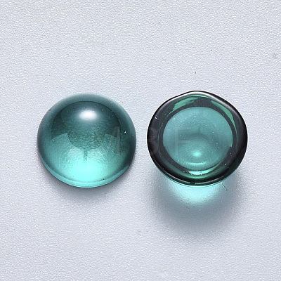 Transparent Spray Painted Glass Cabochons GLAA-S190-013B-B01-1